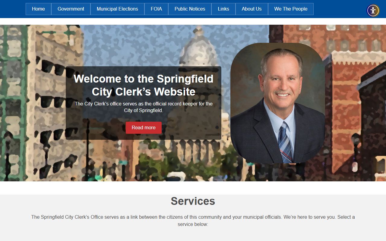 Springfield Illinois city clerk website for vital records information
