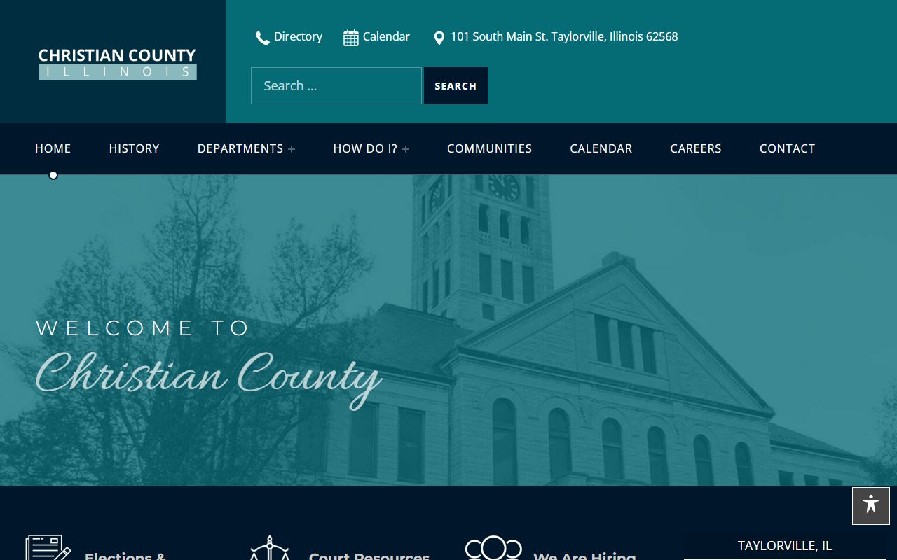 Christian County government website for marriage records