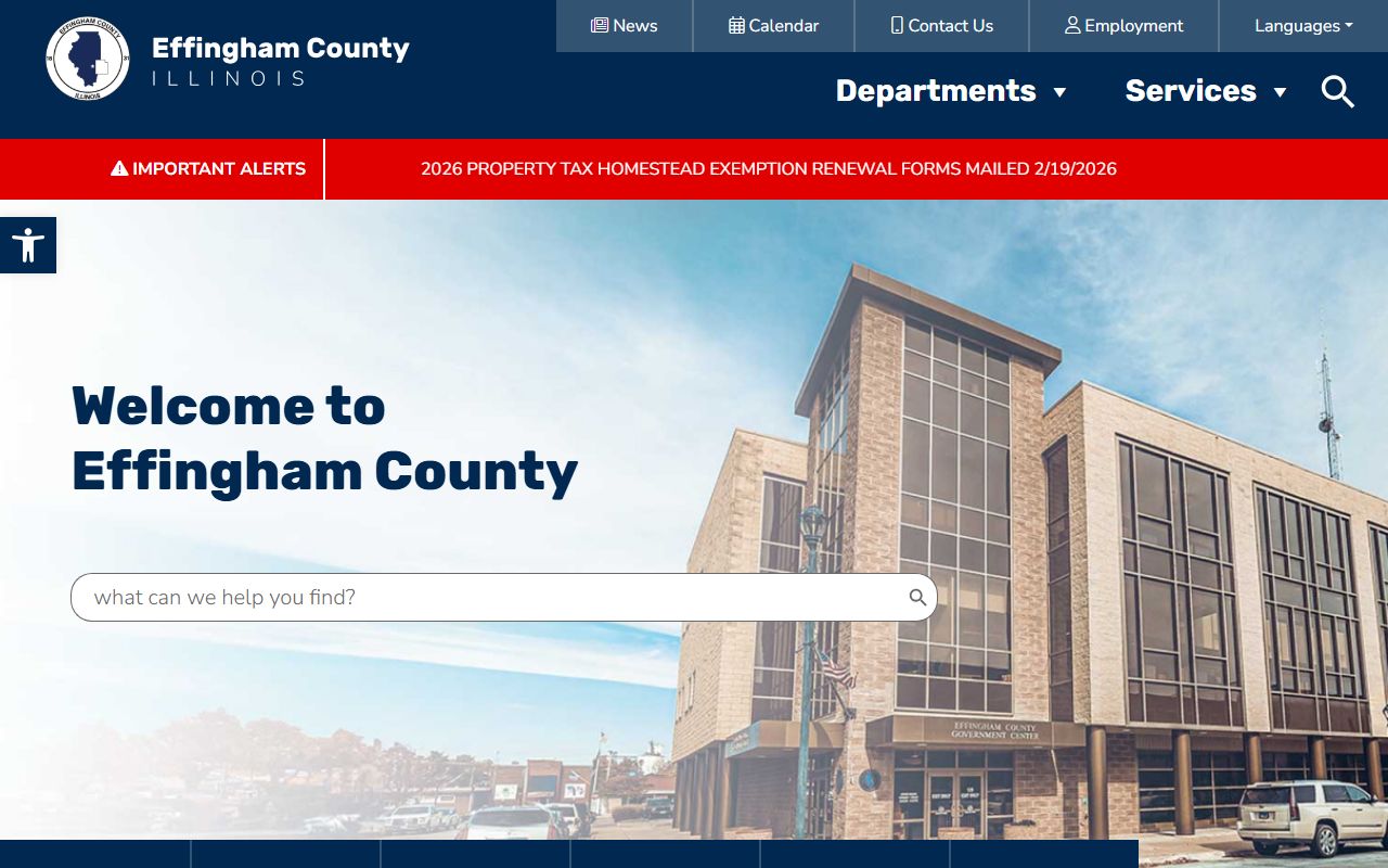 Effingham County government website for marriage records
