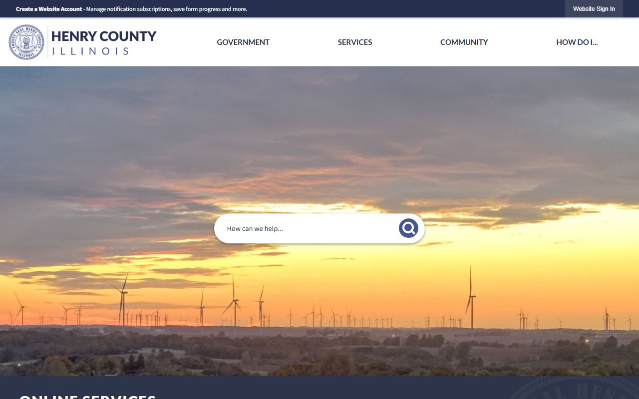 Henry County government website for marriage records