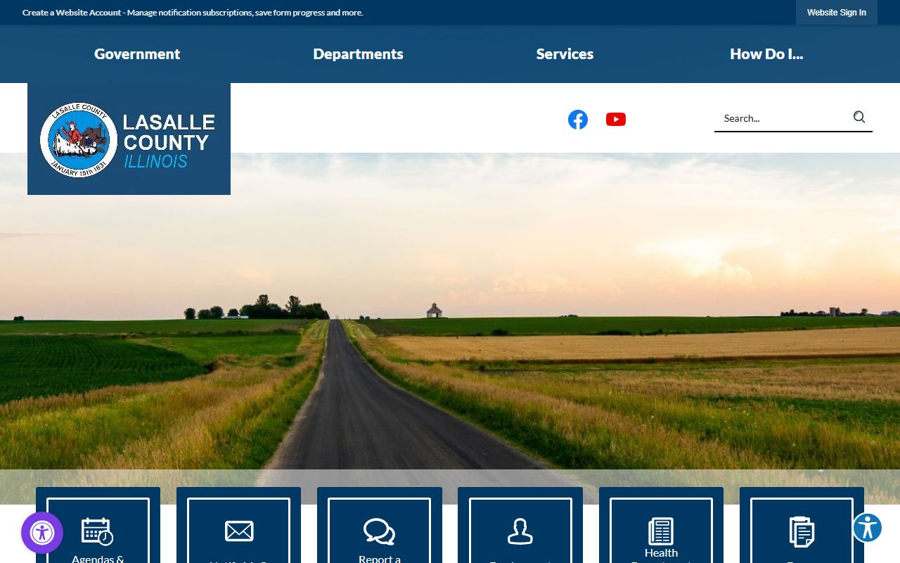 LaSalle County government website for marriage records information