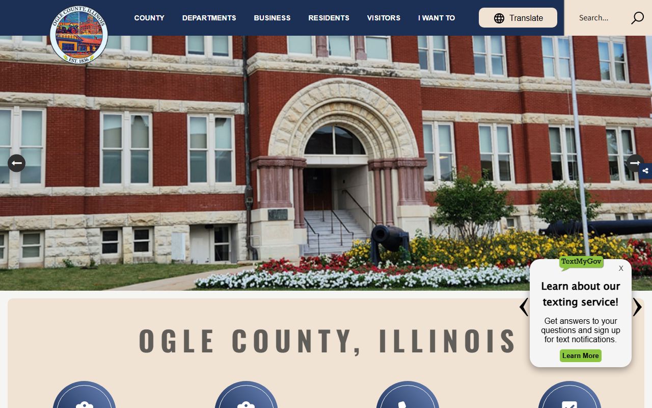Ogle County government website for marriage records and county clerk information