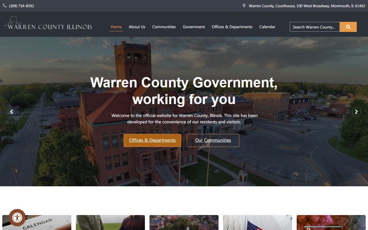 Warren County government website for marriage records